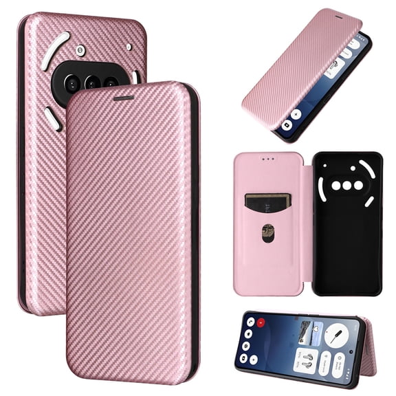 Carbon Fiber Flip Phone Case For Nothing Phone 3A Pro 2A CMF Phone 2 Pro  Card Slot Shockproof Cover