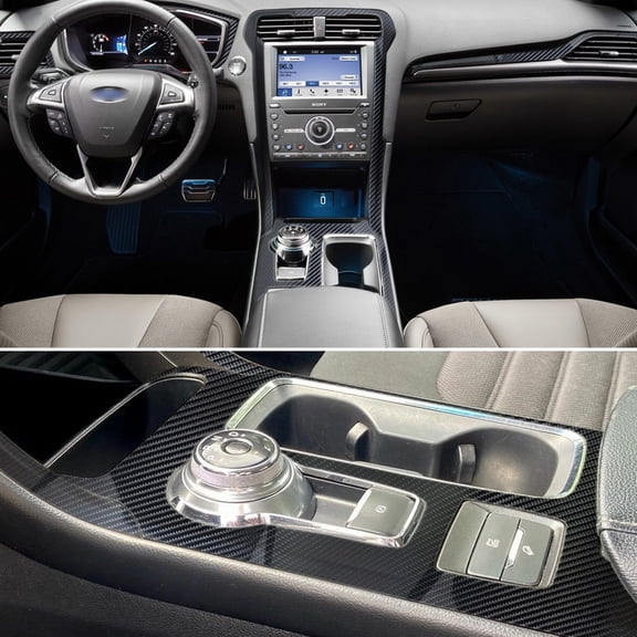 Carbon Fiber For Ford Fusion 2017-2020 Car Film Interior Sticker Center Console Gear Dashboard Air Door Handle Lift Panel