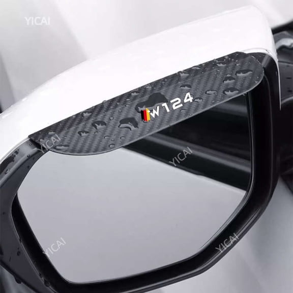 Carbon Fiber For Mercedes Benz W124 Car Rearview Side Snow Sun Visor Rain Cover Automob Mirror Accessories