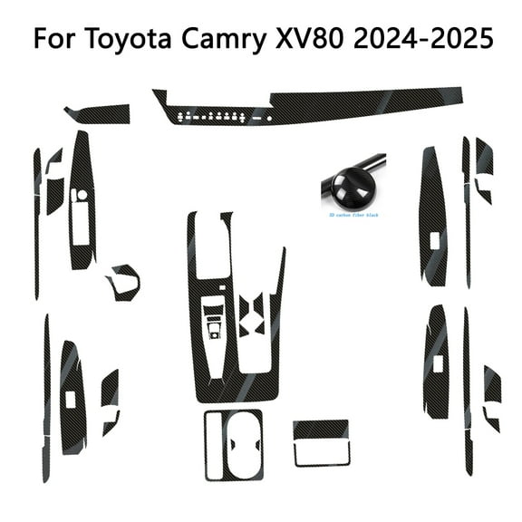Carbon Fiber For Toyota Camry XV80 2024-2025 Car Film Interior Sticker Center Console Gear Dashboard Air Door Handle Lift Panel