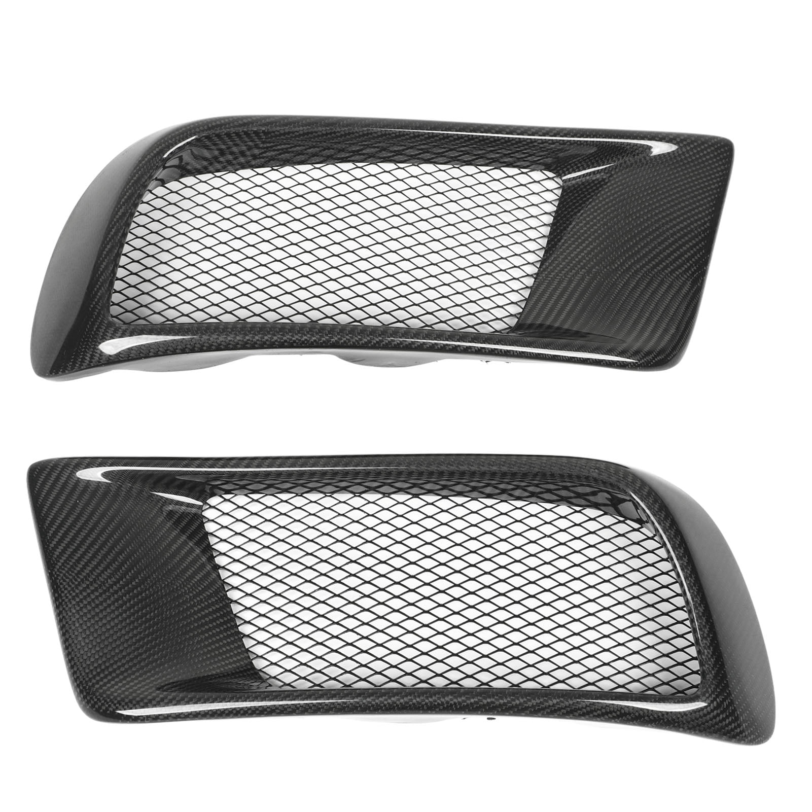 Carbon Fiber Front Bumper Air Duct Grille Fog Covers Replacement for Mitsubishi Lancer Evolution