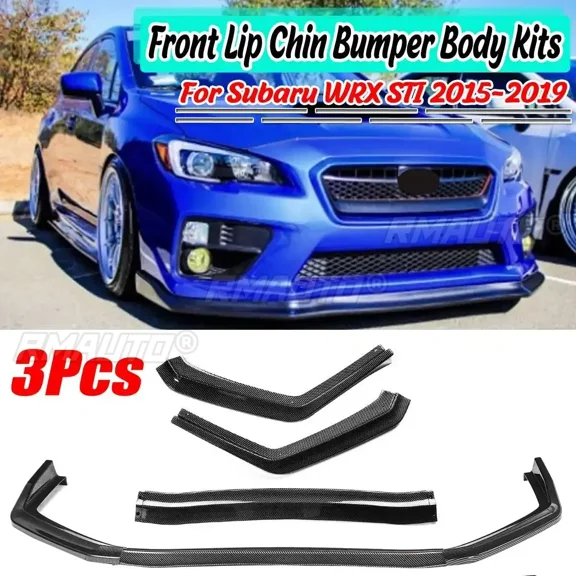 Carbon Fiber Front Bumper Lip Chin Bumper Splitter Diffuser Protector Cover Deflector For Subaru WRX STI 2015-2019 Body Kit