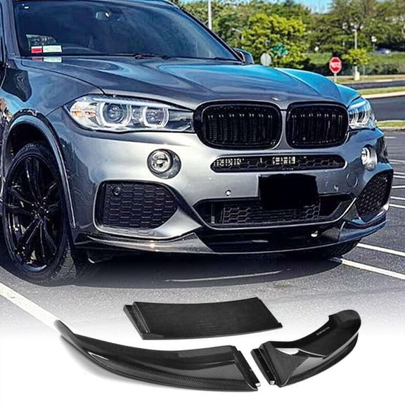 Carbon Fiber Front Bumper Lip Fits for BMW X5 F15 M Sport M-Tech 2014-2018 Add-on Chin Spoiler Splitter Protector