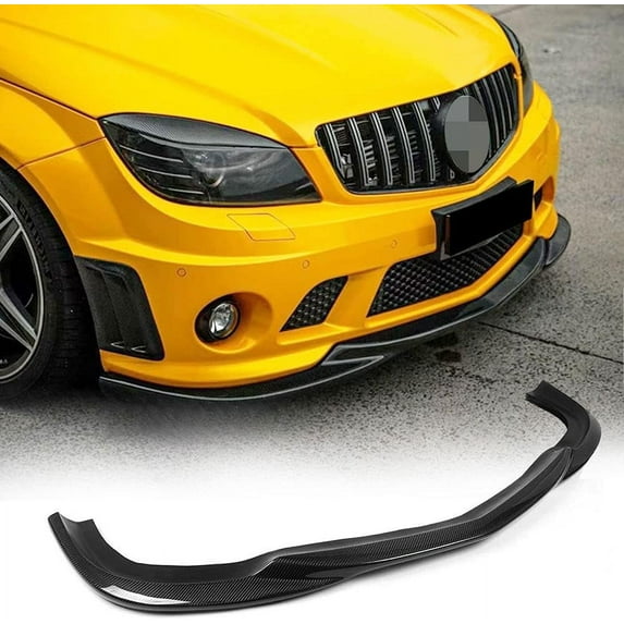 Carbon Fiber Front Bumper Lip Fits for Mercedes Benz C Class W204 S204 C63 AMG Sedan Wagon Pre-Facelift 2008-2011 Chin Spoiler Splitter Protector
