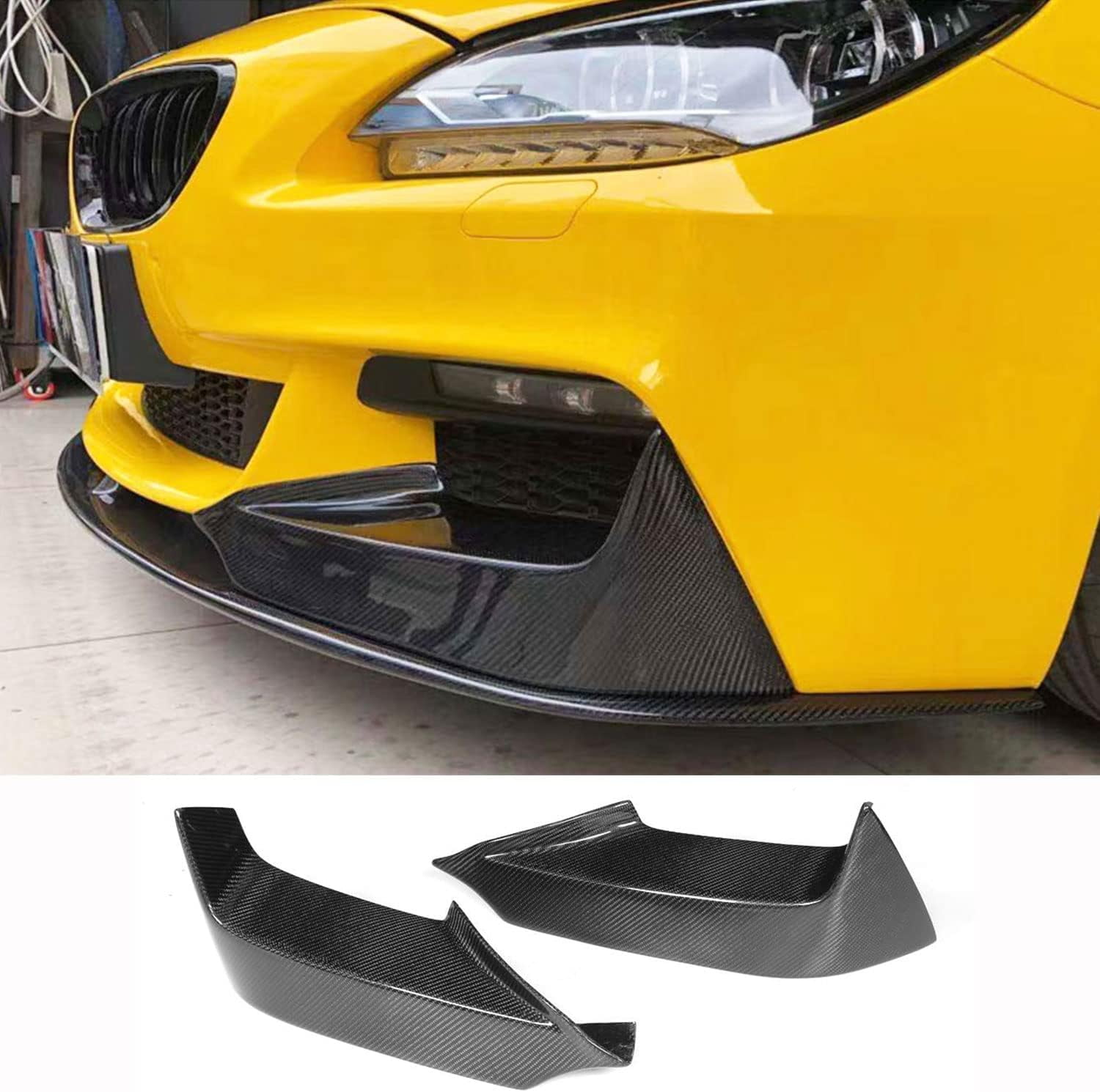 Carbon Fiber Front Bumper Splitters Compatible with BMW 6 Series F06 ...