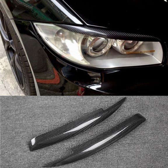 Carbon Fiber Headlight Eye Lid Eyebrow Cover Trim For BMries E81 E82 E87