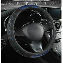 Carbon Fiber Honeycomb Steering Wheel Cover 15 Inch Universal Breathable Sweat-Absorption Fashion Sport Car Steering Wheel Cover, Blue
