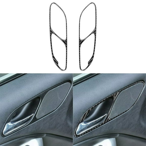 Carbon Fiber Inner Door Handle Speaker Frame Trim For BMW 3 Series M3 E46 98-05
