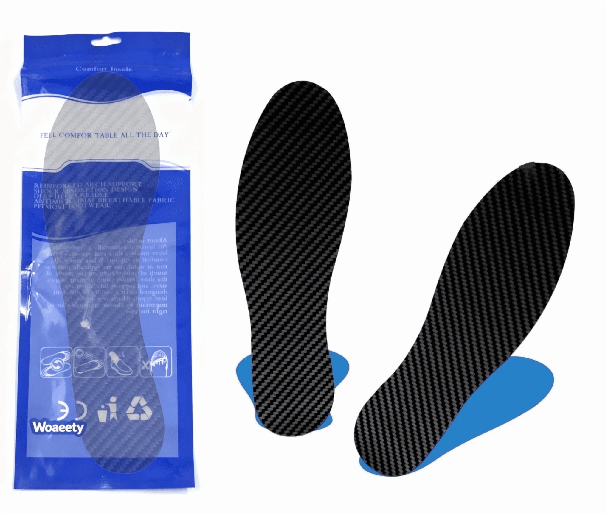 Carbon Fiber Insoles, Carbon Fiber Foot Plate 1 Pair Rigid Shoe Insert ...
