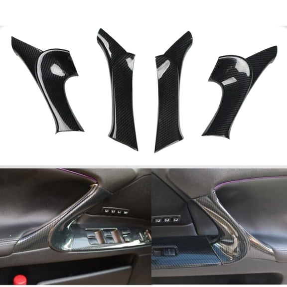 Carbon Fiber Interior Door Armrest Panel Trim For Lexus IS F 250 350 2006-2013 ABS Plastic Direct Replacement Fit Car Interior Cover Sleek Design Front Rear Left Right Easy Installation