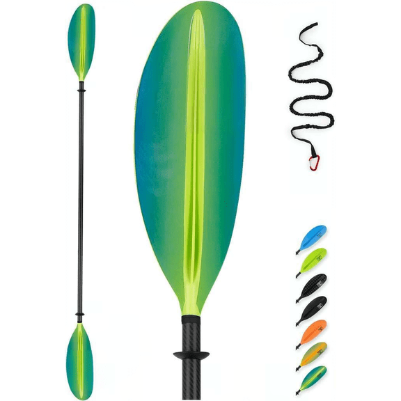 Carbon Fiber Kayak Paddle 86in 218cm Green Aurora