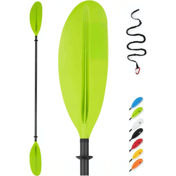 Carbon Fiber Kayak Paddle 90.5in 230cm Green