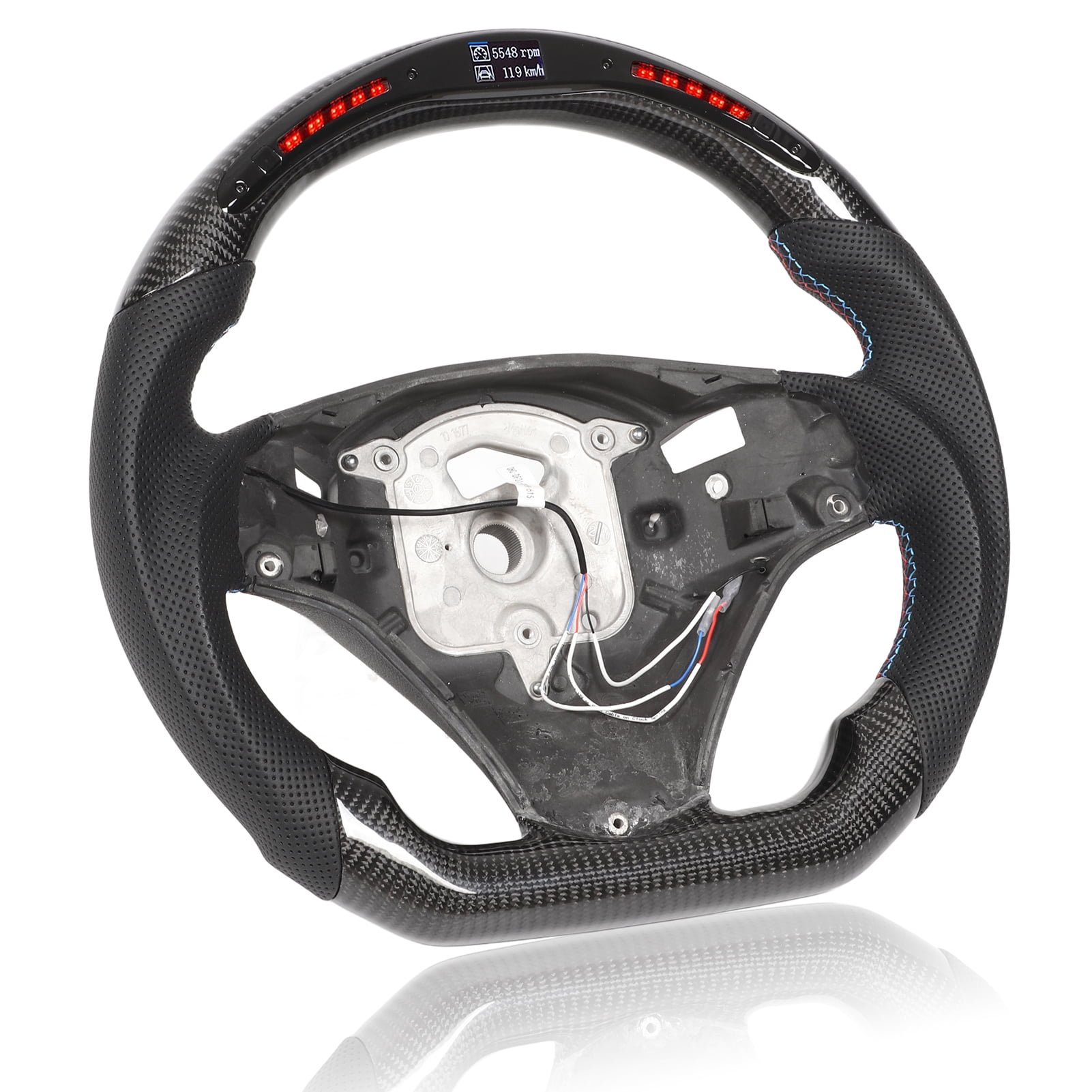 Carbon Fiber LED Steering Wheel Flat Bottom Steering Wheel LED Display