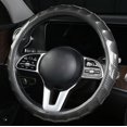thumbnail image 1 of Carbon Fiber Leather Steering Wheel Cover Anti-Slip Soft Padded Auto Steering Wheel Protector 15 Inch 38 cm Universal Car Interior Accessories, Gray, 1 of 5