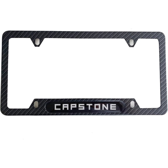 Carbon Fiber License Plate Frame Cover Holder Capstone Truck for ToyotaTundra Car Accessories Stainless Steel 1PC, CPK22PW