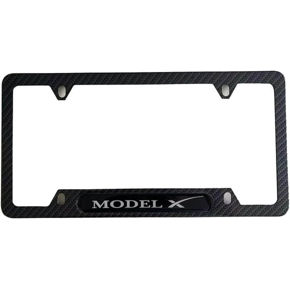 Carbon Fiber License Plate Frame Cover Holder for Model X Truck Car Accessories SpaceX Stainless Steel 1PC, CPK22PW