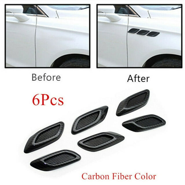 Carbon Fiber Look Car Decor Trim Air Flow Fender Side Vent Hoods Intake ...