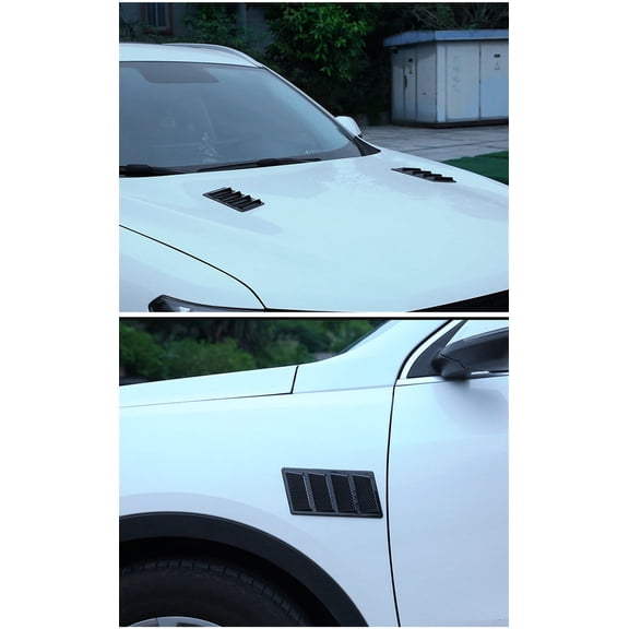 Carbon Fiber Look Car Front Bonnet Vent Hood Air Flow Intake Decorative Cover x2