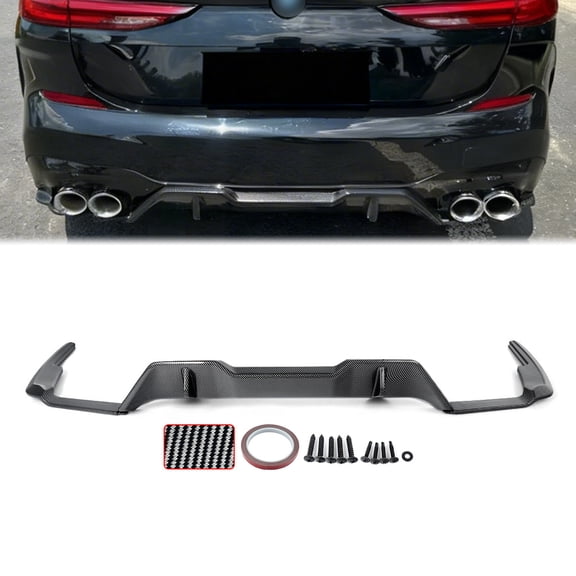 Carbon Fiber Look For BMW 2 Series F44 M235i M Sport 2020-2024 Rear Bumper Diffuser Lip