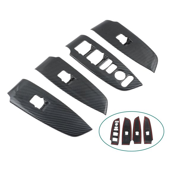 Carbon Fiber Look Inner Window Switch Panel Cover Trim For Honda Accord 2018-21