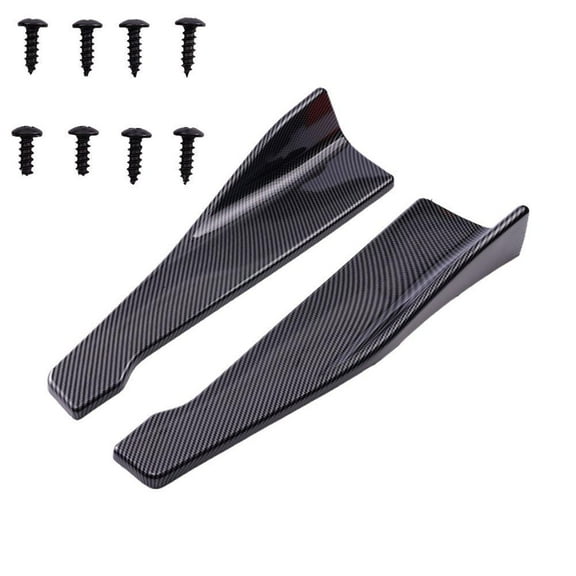 Carbon Fiber Look PP Side Skirt & Rear Bumper Lip Splitter Winglet Aprons for Universal Vehicle Models