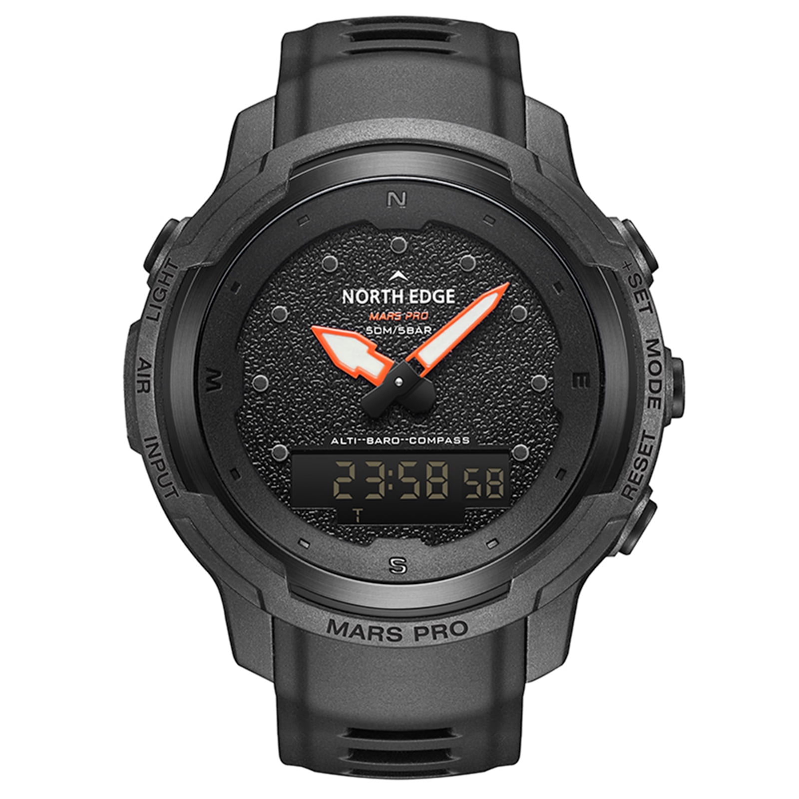 Carbon Fiber Men s Watch Compass Altimeter Barometer Thermometer Alarm Clock Walmart Business Supplies