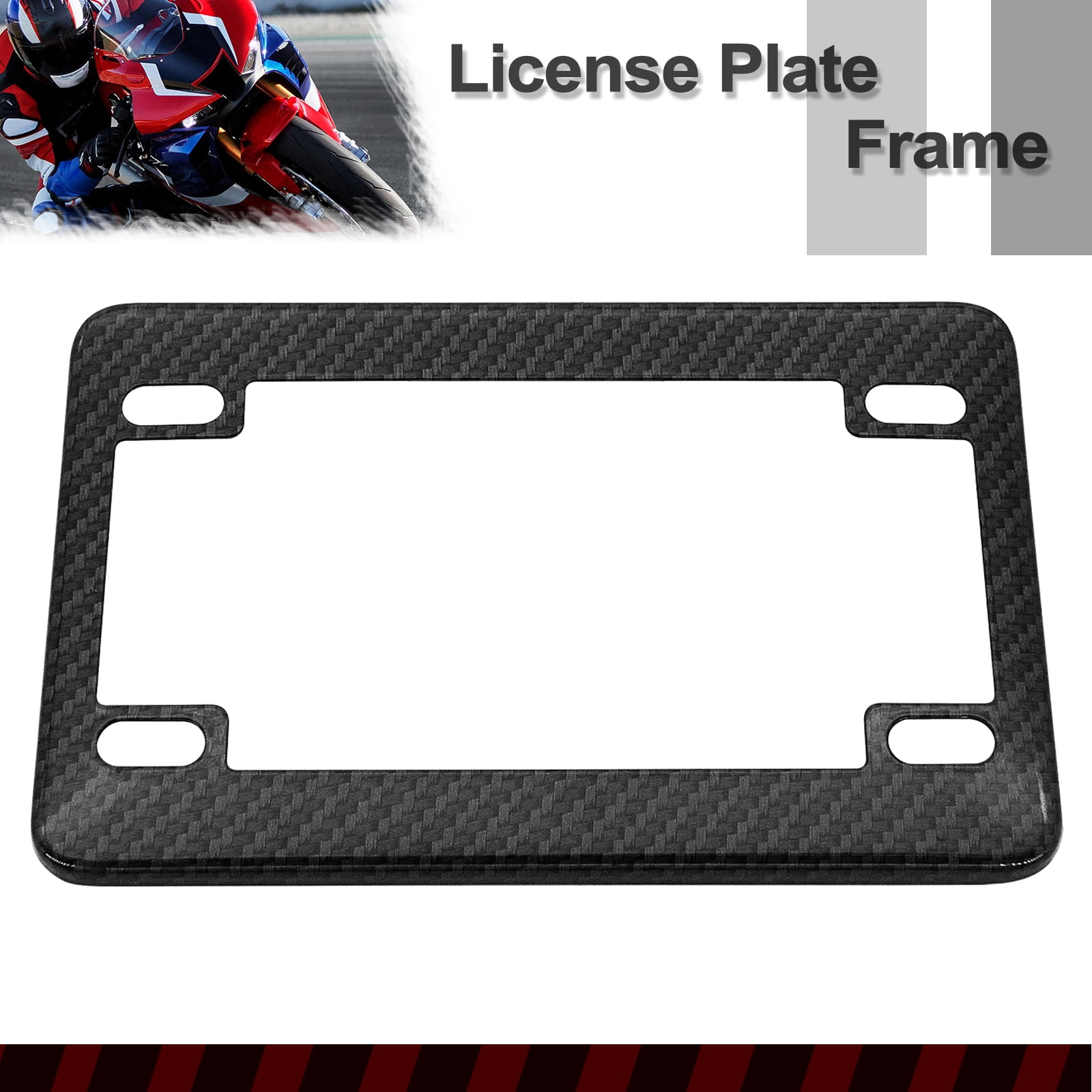 Carbon Fiber Motorcycle License PLate Frame Cover Aluminum Tag