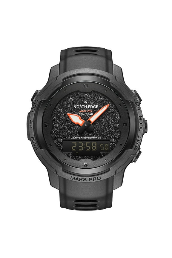 Carbon Fiber Outdoor Sports Men's Watch Compass Altimeter Barometer Thermometer Alarm Clock