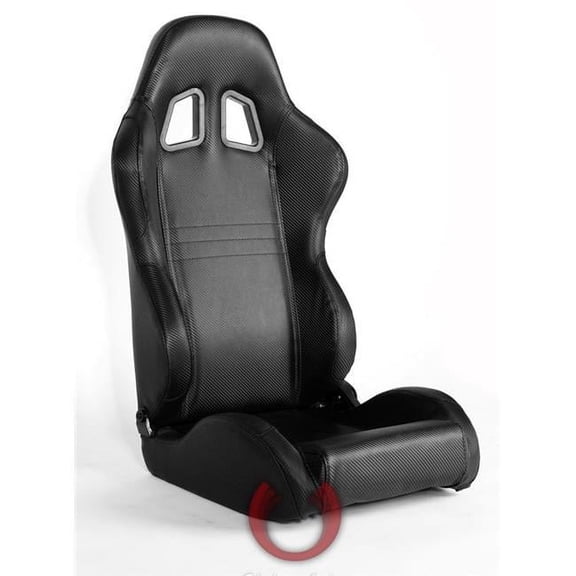 Carbon Fiber PVC Universal Racing Seats - Black