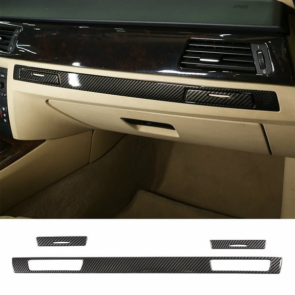 Carbon Fiber Pattern ABS Interior Co-pilot Cup Holder Trim For BMW 3 Series E90 E92 E93 2005-2012