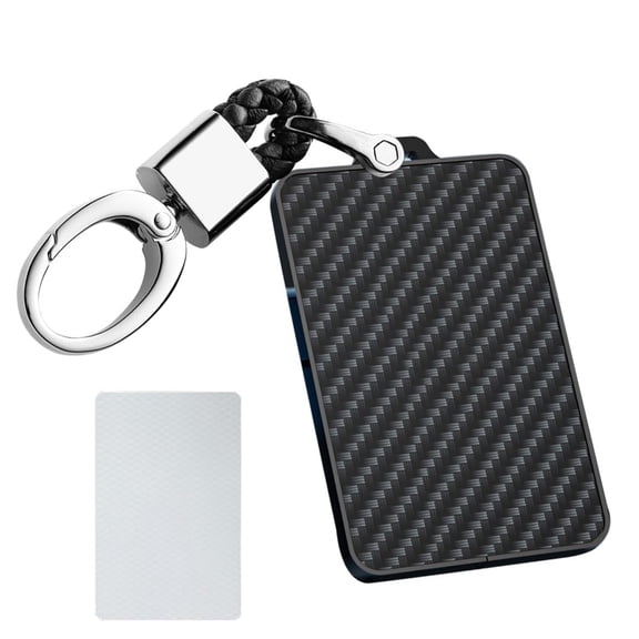 Carbon Fiber Pattern ABS+Zinc Alloy NFC Card Key Cover for BMW X4 2023 M3 M4 5 Series 535LE 530LI New 3 Series X7 IX3 8 Series X5 Digitial Key Keyless Key Holder with Keychain