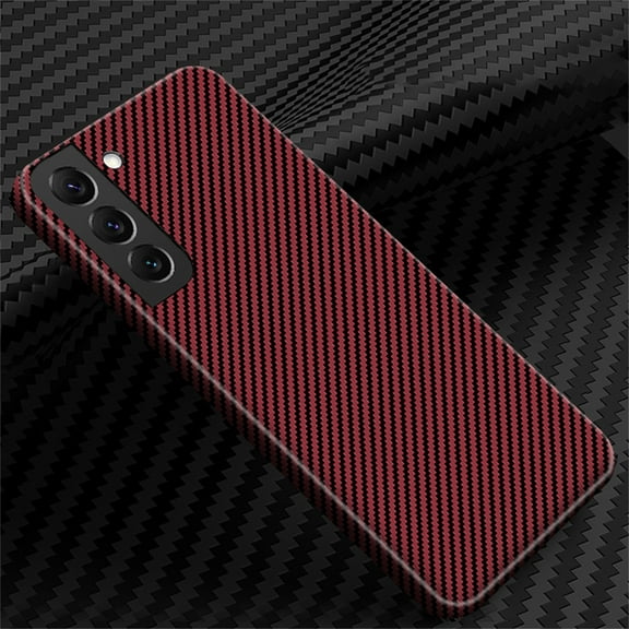 Carbon Fiber Pattern Case for Samsung Galaxy S23 Plus 6.6", Slim  Thin Support Wireless Charging Shockproof Anti-Scratches Protetive Case,Winered