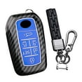 thumbnail image 1 of Carbon Fiber Pattern Key Fob Cover fit for Toyota Sienna New Voxy Noah 90 Series Alphard Vellfire 30 Series Keyless ABS Plastic Key Case with Keychain 6 Button, 1 of 5
