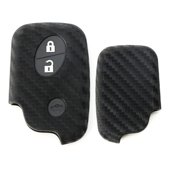 Carbon Fiber Pattern Soft Silicone Key Fob Cover For Lexus is ES GS LS CT LX GX RX, etc 1st Gen Smart Keyless Fob (Black Twill Weave)
