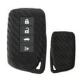 thumbnail image 1 of Carbon Fiber Pattern Soft Silicone Key Fob Cover For Lexus is ES GS RC NX RX LX 200 250 350 2nd Gen 4-Button Smart Key (Black Twill Weave), 1 of 6