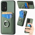 thumbnail image 1 of Carbon Fiber Patterned Case for Samsung A33 5G, Wallet case with [360°Rotation Ring Kickstand] Credit Card Holder,PU Leather Shockproof Cover Women Men for Samsung Galaxy A33 5G, Green, 1 of 8