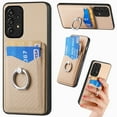 thumbnail image 1 of Carbon Fiber Patterned Case for Samsung A53 5G, Wallet case with [360°Rotation Ring Kickstand] Credit Card Holder,PU Leather Shockproof Cover Women Men for Samsung Galaxy A53 5G, Khaki, 1 of 8