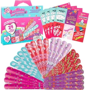 SCS Direct Kids Slap Bracelet Valentine's Day Cards - Best Pals (24ct) - Each Valentine has a Card & Matching Friendship Bracelet