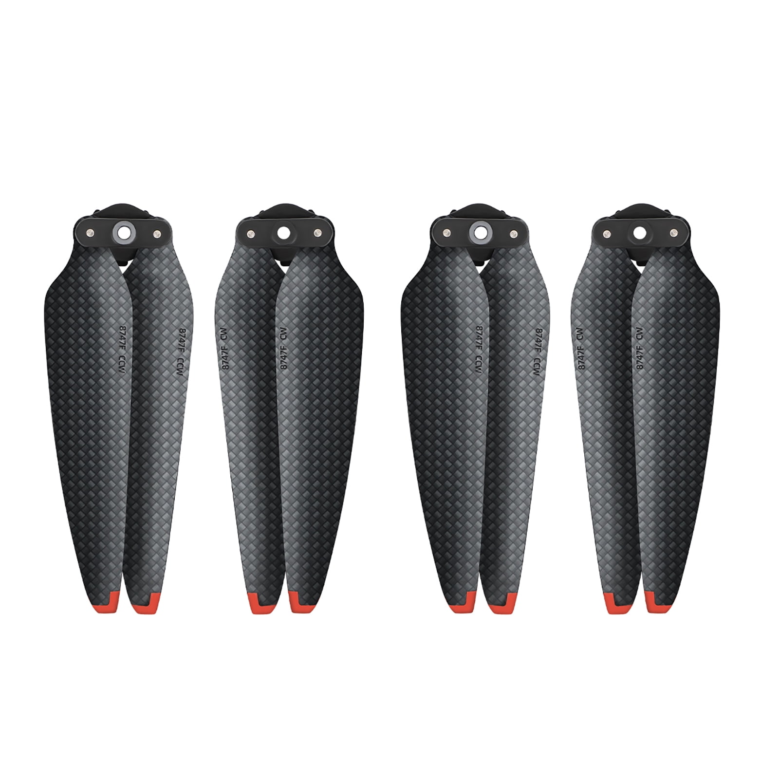 Hélices DJI Air 3/3S 8747F Faible Bruit - 2 Paires Blanc/Rouge Dégagement Rapide Pour Drone