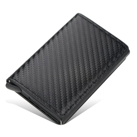 Carbon Fiber RFID Blocking Men's Credit Card Holder Leather Bank Card Wallet Case Cardholder Protection Purse For Women
