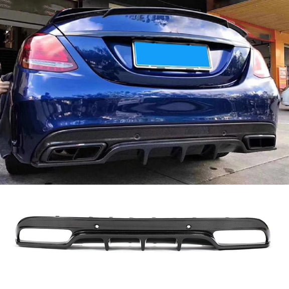 Carbon Fiber Rear Bumper Diffuser Fits For Mercedes Benz C Class W205 C200 C250 C300 C400 C43 C63 AMG 2015-2019 Rear Bumper Lip