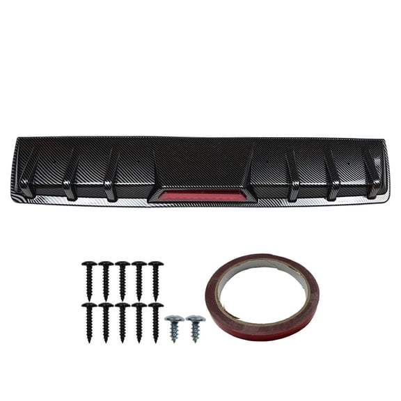 Carbon Fiber Rear Bumper Diffuser LED Brake Light For VW Golf GTI MK6 MK7 MK7.5