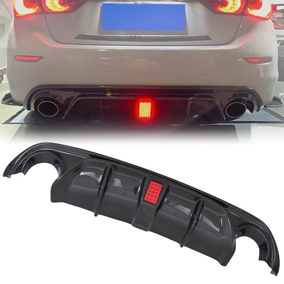 Carbon Fiber Rear Bumper Diffuser with LED Lights for 2018-2024 Infiniti Q50