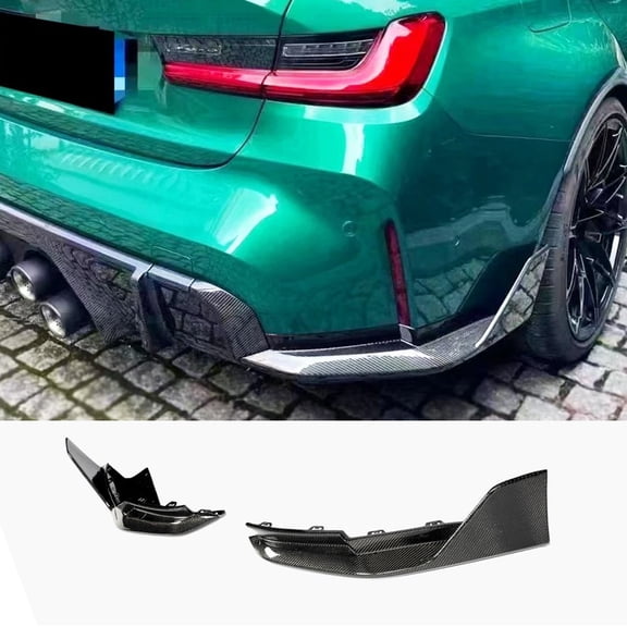 Carbon Fiber Rear Bumper Splitters For BMW G80 M3 Sedan 2021-2025 Canards Fin Rear Diffuser Lower Lip Spoiler Valance Protector