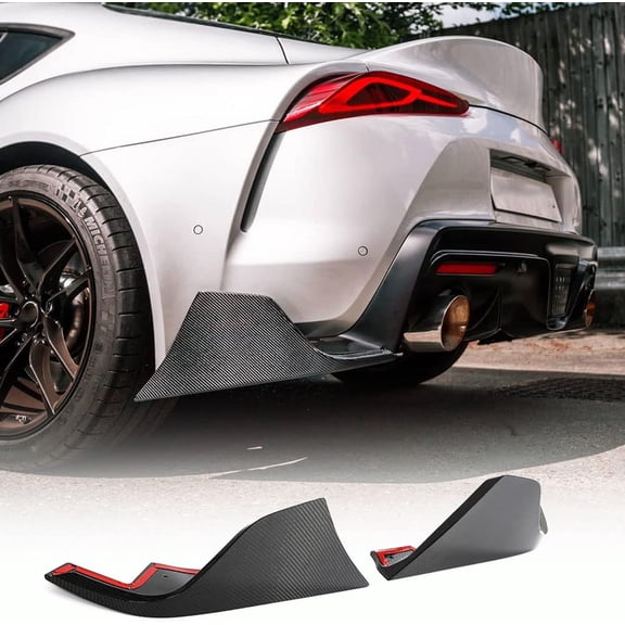 Carbon Fiber Rear Bumper Splitters For Toyota GR Supra A90 A91 2019-2023 Coupe 2-Door Canards Fin Rear Diffuser Lower Lip Spoiler Valance Protector