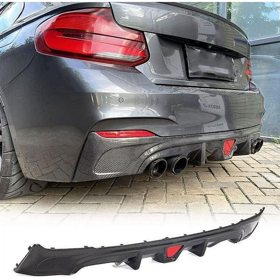 Carbon Fiber Rear BumperDiffuser for BMW 2 Series F22 F23 220i 228i 230i M-Sport Coupe Convertible 2 Doors 2014-2019 M235i M240i M-Tech Lower Bumper Lip Spoiler Body Kit