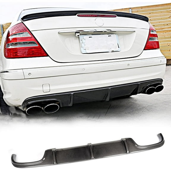 Carbon Fiber Rear Diffuser Fits For Mercedes-Benz E-Class W211 E55 AMG Sedan 2002-2006 Rear Lower Bumper Lip