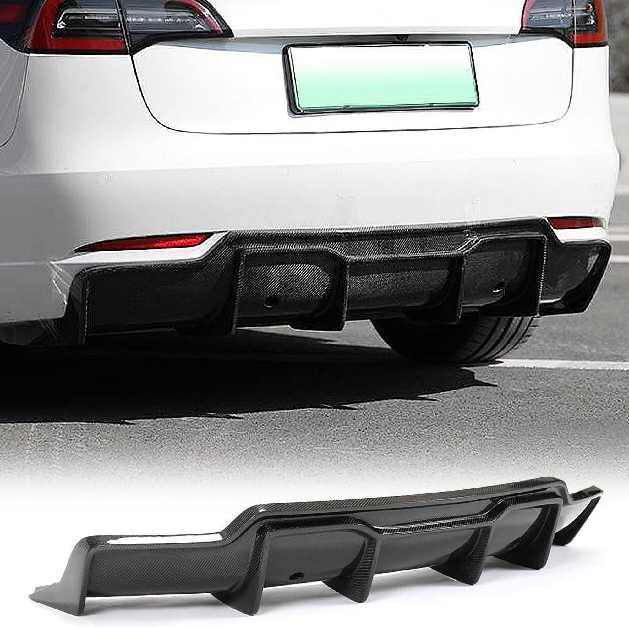 Carbon Fiber Rear Diffuser for Tesla Model 3 Sedan 2016-2023 Rear Lip Diffuser Protector Factory Outlet Lower Bumper Lip Spoiler Body Kit