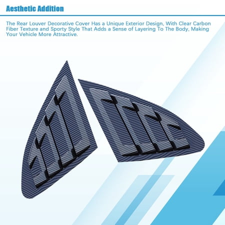 Carbon Fiber Rear Driver Passenger Louver Cover Trim Cap for 16-20 Chevy Malibu