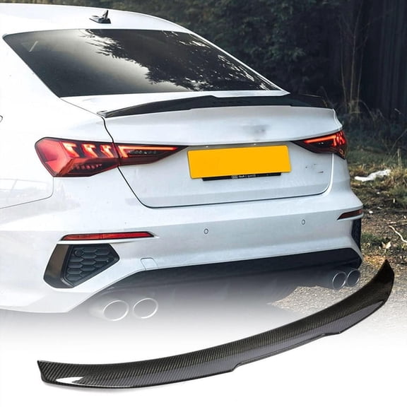Carbon Fiber Rear Trunk Spoiler For Audi A3 S Line S3 8Y RS3 Sedan 4-Door 2021-2022 Rear Trunk Spoiler Boot Lid Highkick Wing Lip